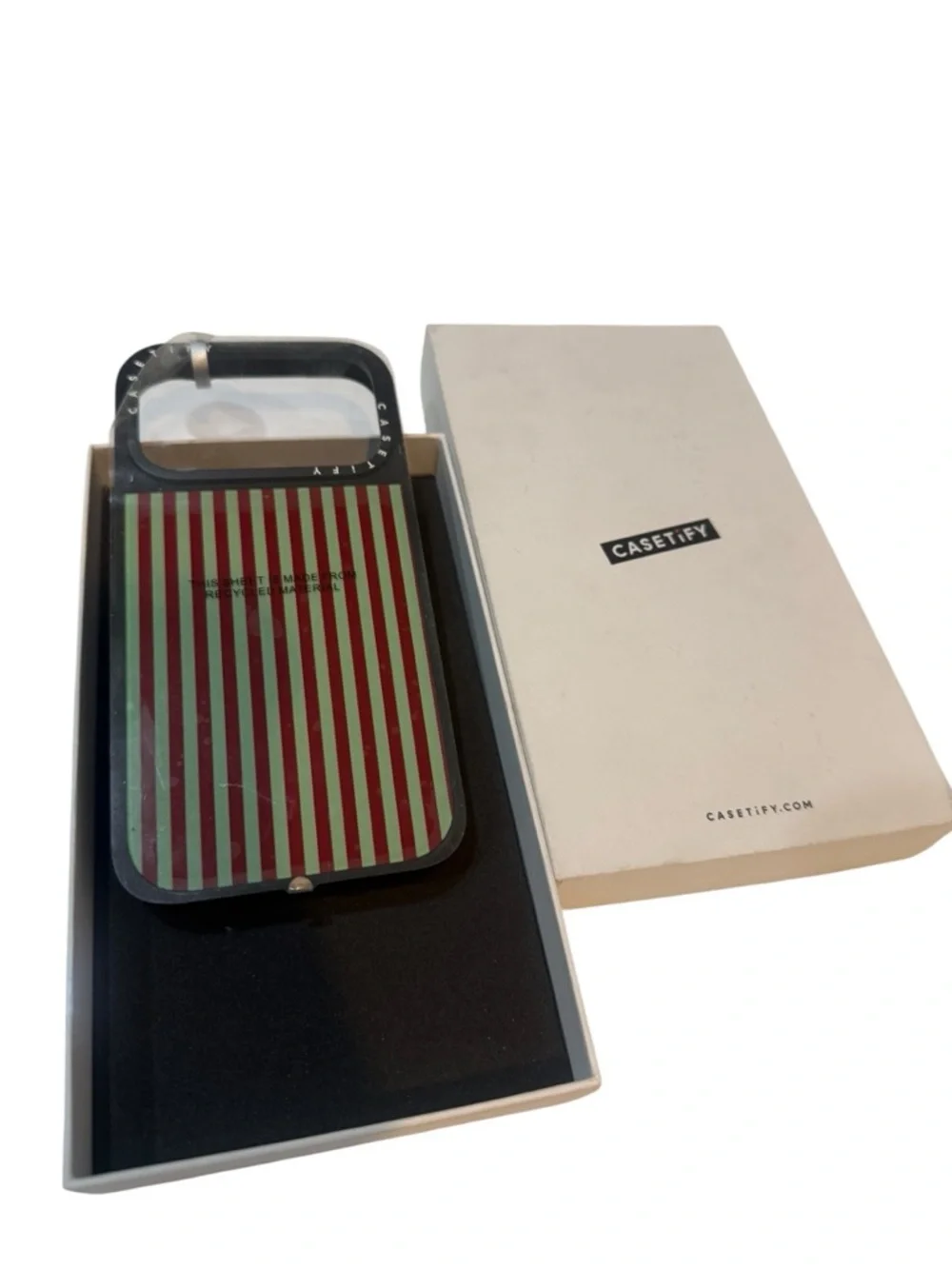 Casetify Vertical Stripe Hard Case in Burgundy & Mint Green NWT I phone 17 pro